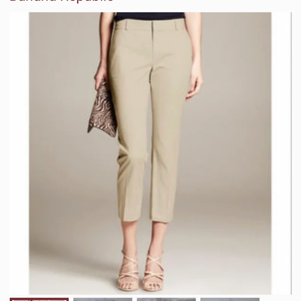 Banana Republic Tan Hampton Cropped Pants 4